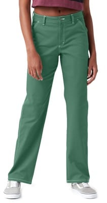 Dickies Women's Contrast Stitch Carpenter Pants - dark ivy - view large