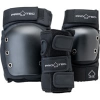 ProTec Street Adult Open Back 3-Pack Skate Pad Set - black
