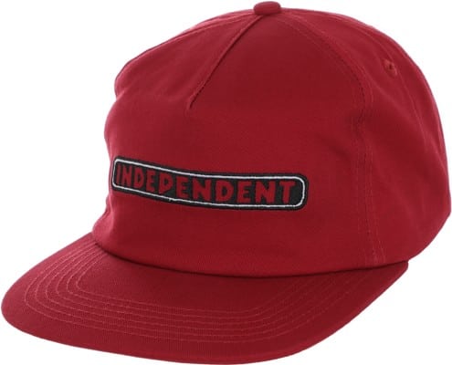 Independent Bar Logo Snapback Hat - burgundy - view large