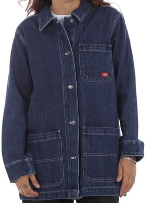 Dickies Women's Chore Coat Jacket - mid wash - view large