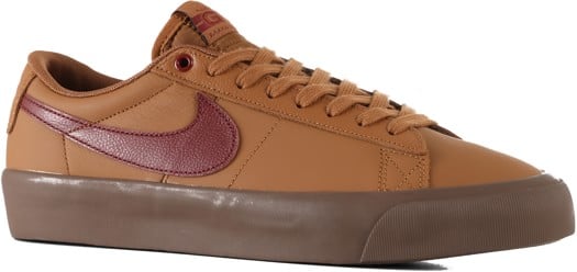 Nike SB Zoom Blazer Low Pro GT Skate Shoes - light british tan/dark team red - view large