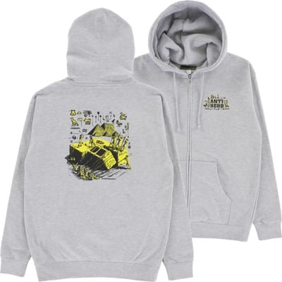 Anti-Hero Anti-Hiero Zip Hoodie - grey heather/black-yellow - view large