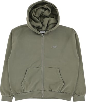 Obey Lowercase Pigment Zip Hoodie - pigment deep lichen green - view large