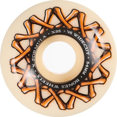 Bones X-Formula V6 Wide-Cut Skateboard Wheels - white/orange (95a) - view large