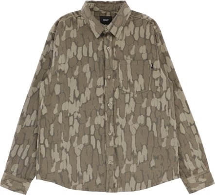 HUF Warped Camo Corduroy L/S Shirt - multi - view large
