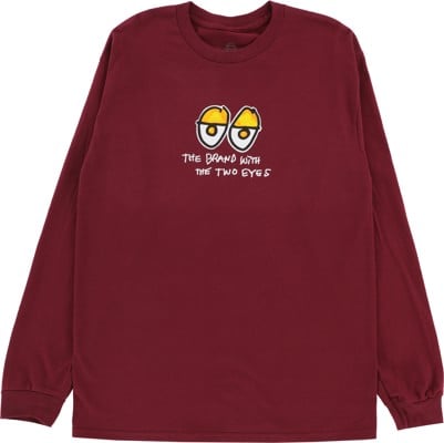 Krooked Two Eyes Fill L/S T-Shirt - maroon - view large