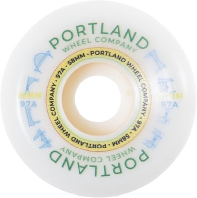 Portland Wheel Company Bridge Town Conical Wide Skateboard Wheels - white (97a) - view large