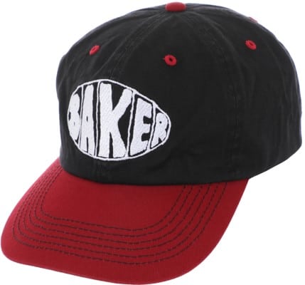 Baker Sprayed Oval Snapback Hat - black/red - view large