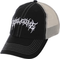Welcome Barb Contrast Stitch Trucker Hat - black