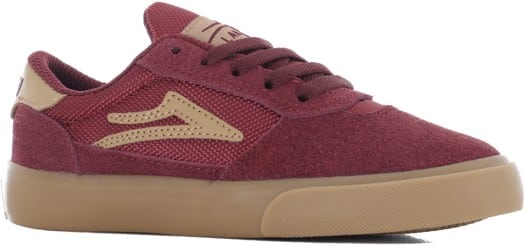 Lakai Kids Cambridge Skate Shoes - burgundy suede - view large