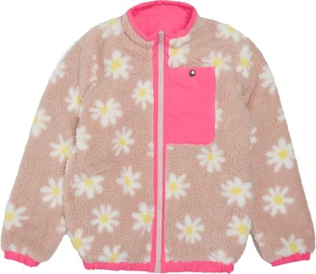 Airblaster Youth Double Puffling Reversible Fleece Jacket - blush big daisy - view large
