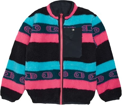 Airblaster Youth Double Puffling Reversible Fleece Jacket - hot big stripe - view large