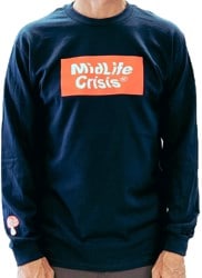 Midlife Crisis Block L/S T-Shirt - navy