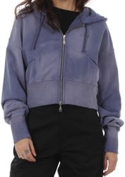 Dime Women's Cropped Zip Hoodie - lavender washed