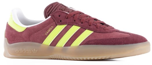 Adidas PUIG Samba Skate Shoes - maroon/semi solar yellow/shadow red - view large