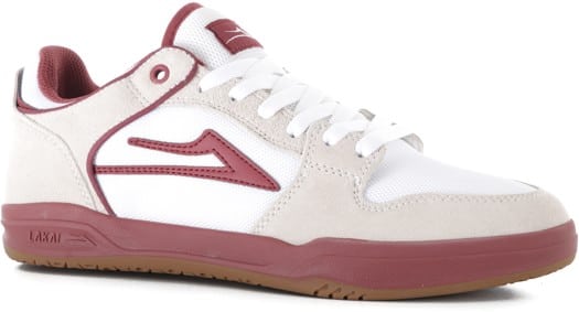 Lakai Telford Low Elite Skate Shoes - white suede/red cordura - view large